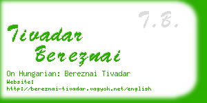 tivadar bereznai business card